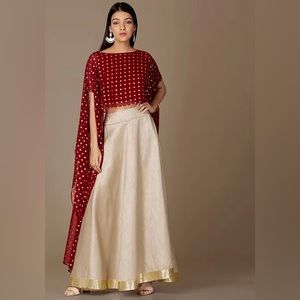 Beige lehenga skirt